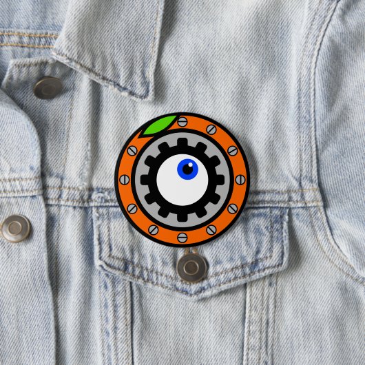 Badge Rond 7,6 Cm Horloge orange (En situation)