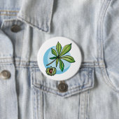Badge Rond 7,6 Cm Horse Chestnut Leaf and Conker (En situation)