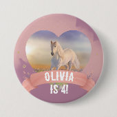 Badge Rond 7,6 Cm Horse fête d'anniversaire (Devant)