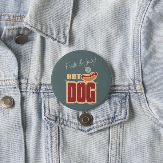 Badge Rond 7,6 Cm Hot-dog (En situation)