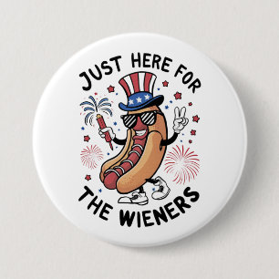 Badge Rond 7,6 Cm Hot-dogs du 4 juillet USA drapeau américain Patrio