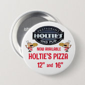 BADGE ROND 7,6 CM HOTIES PIZZA (Devant & derrière)