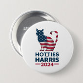 Badge Rond 7,6 Cm Hotties For Harris 2024 Cat Ladies Kamala Harris (Devant & derrière)