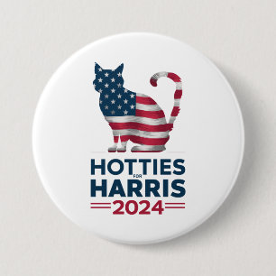 Badge Rond 7,6 Cm Hotties For Harris 2024 Cat Ladies Kamala Harris