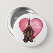 Badge Rond 7,6 Cm Hound Dog Valentine's Day (Devant & derrière)