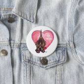 Badge Rond 7,6 Cm Hound Dog Valentine's Day (En situation)