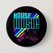 Badge Rond 7,6 Cm House Music (Devant)