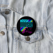 Badge Rond 7,6 Cm House Music (En situation)