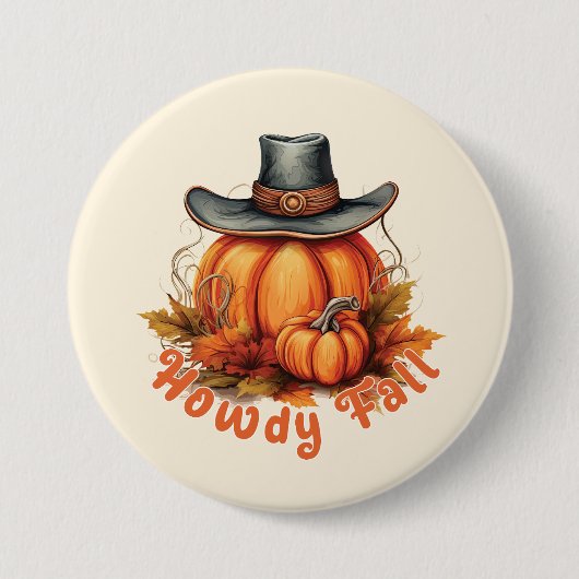 Badge Rond 7,6 Cm Howdy Fall - Vibes d'automne rustiques (Devant)