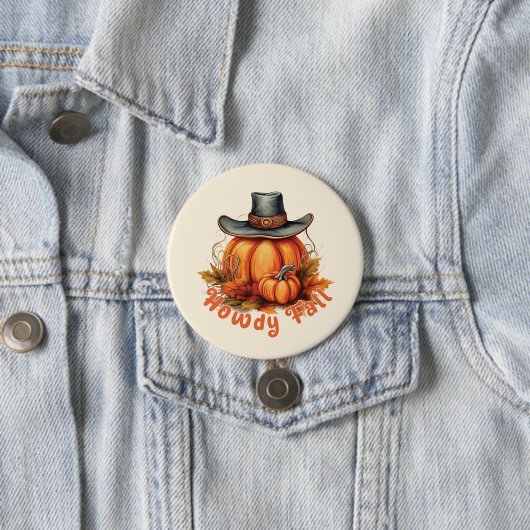 Badge Rond 7,6 Cm Howdy Fall - Vibes d'automne rustiques (En situation)