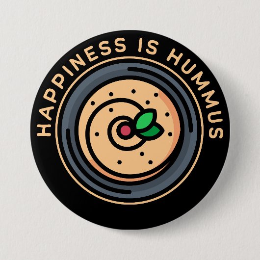 Badge Rond 7,6 Cm Hummus est le bonheur (Devant)