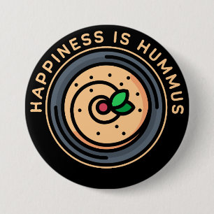 Badge Rond 7,6 Cm Hummus est le bonheur