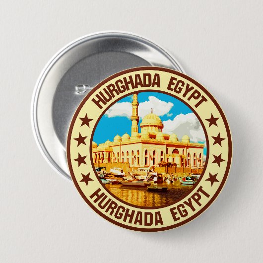 Badge Rond 7,6 Cm Hurghada (Devant & derrière)