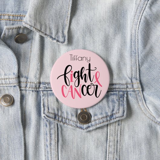 Badge Rond 7,6 Cm (I Can) Bouton Lutter contre le cancer (En situation)