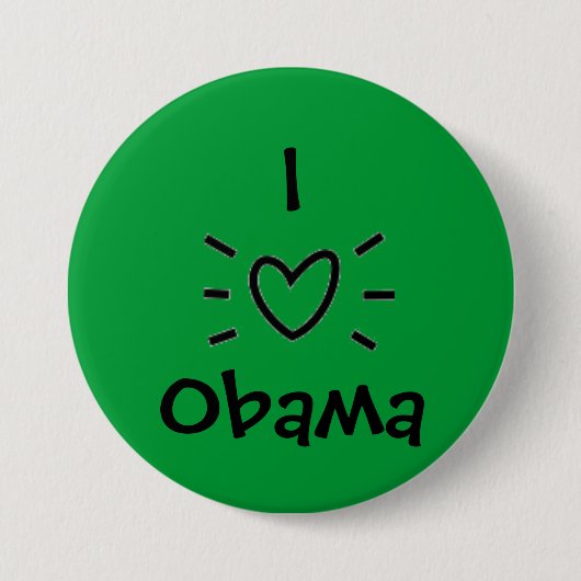 BADGE ROND 7,6 CM I "COEUR" OBAMA ! (Devant)
