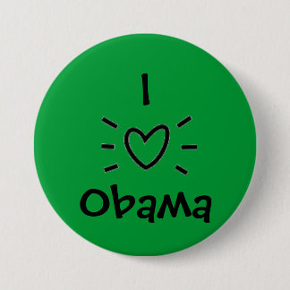 BADGE ROND 7,6 CM I "COEUR" OBAMA !