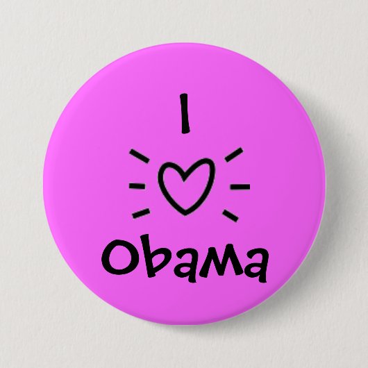 BADGE ROND 7,6 CM I "COEUR" OBAMA ! (Devant)