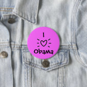 BADGE ROND 7,6 CM I "COEUR" OBAMA ! (En situation)