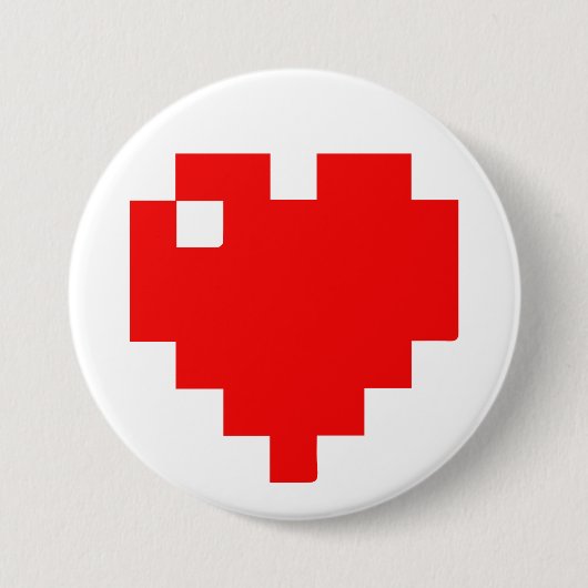 Badge Rond 7,6 Cm I Heart Gaming I Love Gaming Simple Pixel Art (Devant)