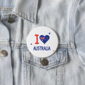 Badge Rond 7,6 Cm "I LOVE AUSTRALIA" Australia Day 26 janvier (En situation)