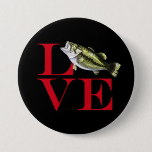 Badge Rond 7,6 Cm I Love Bass