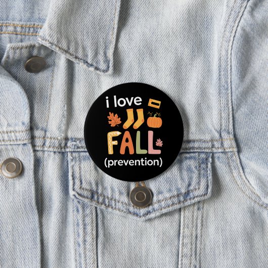 Badge Rond 7,6 Cm I Love Fall Prevention (En situation)