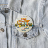 Badge Rond 7,6 Cm I love FISH & CHIPS (En situation)