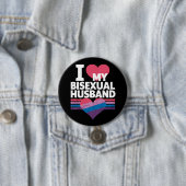 Badge Rond 7,6 Cm I Love My Bisexual Mari Bi Pride Bisexual Flag (En situation)
