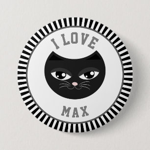 Badge Rond 7,6 Cm I love my cat
