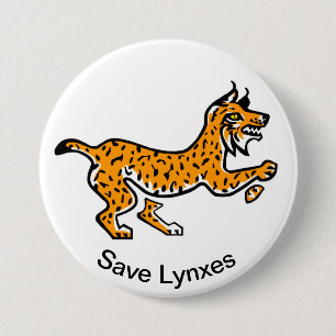 Badge Rond 7,6 Cm Iberian lynx - button