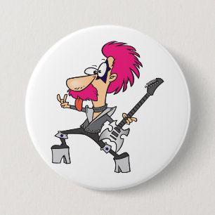 Badge Rond 7,6 Cm Icône du Glam Rock des années 70 Punk à Mohawk Ros