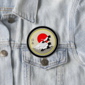 Badge Rond 7,6 Cm Iconographie japonaise (En situation)
