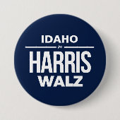 Badge Rond 7,6 Cm Idaho pour Harris Walz (Devant)