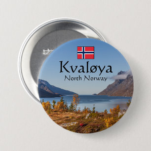 Badge Rond 7,6 Cm Île Kvaloya Norvège