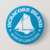 Badge Rond 7,6 Cm Île Ocracoke (sloop) (Devant)