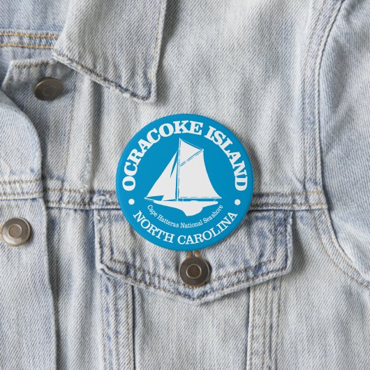 Badge Rond 7,6 Cm Île Ocracoke (sloop) (En situation)