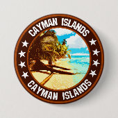 Badge Rond 7,6 Cm Îles Caïmans (Devant)