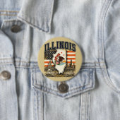 Badge Rond 7,6 Cm Illinois (En situation)