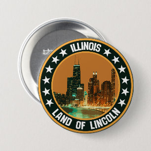 Badge Rond 7,6 Cm Illinois