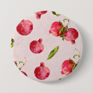 Badge Rond 7,6 Cm Illustration botanique de grenade dessinée à la ma