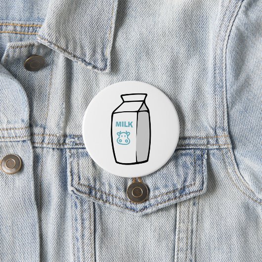 Badge Rond 7,6 Cm Illustration Carton de lait de vache laitière cuit