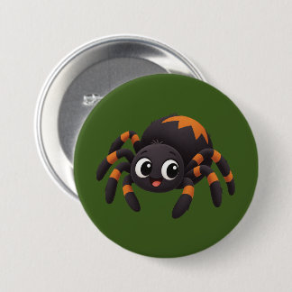 Badge Rond 7,6 Cm Illustration de dessin animé d'araignée mignonne p