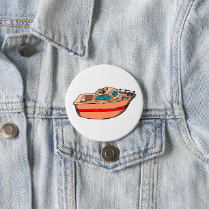 Badge Rond 7,6 Cm Illustration de vedette amusante Design de bateau 