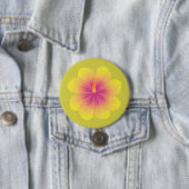Badge Rond 7,6 Cm Illustration d'hibiscus jaune (En situation)