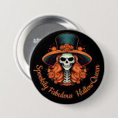 Badge Rond 7,6 Cm Illustration Halloween Black (Devant & derrière)