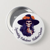 Badge Rond 7,6 Cm Illustration Halloween HallowQueen (Devant & derrière)