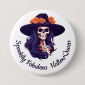 Badge Rond 7,6 Cm Illustration Halloween HallowQueen (Devant)