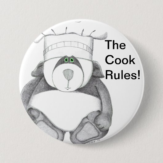 Badge Rond 7,6 Cm Image de chef d'ours panda (Devant)