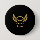 Badge Rond 7,6 Cm Image Eagle personnalisée et texte de trois pouces (Devant)