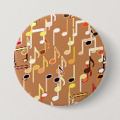 Badge Rond 7,6 Cm Impression musicale - Caramel Tan, Multi (Devant)